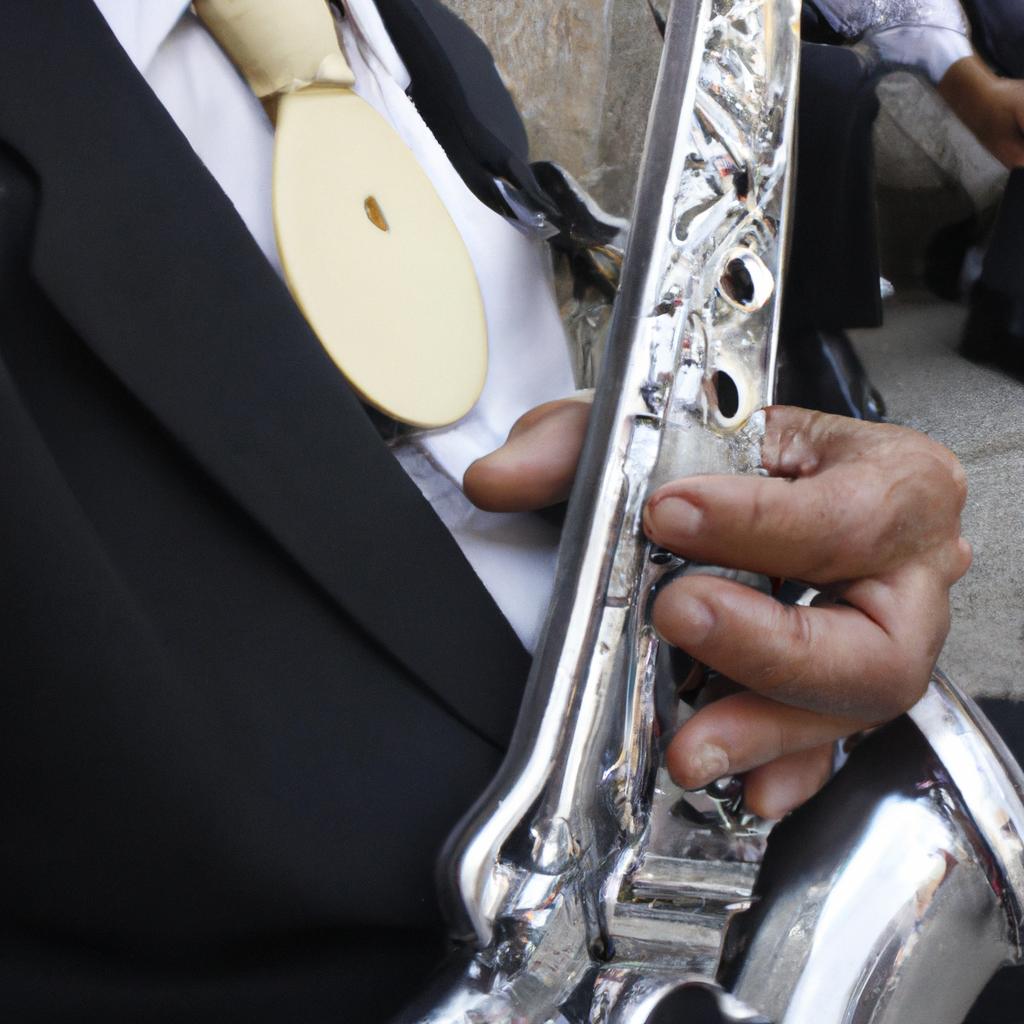 Person with musical instruments performing