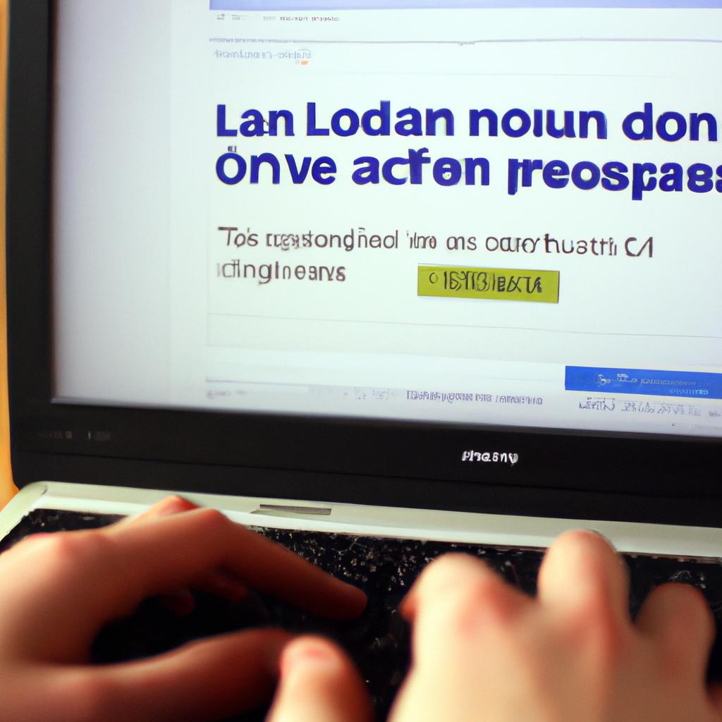 Person browsing loan options online